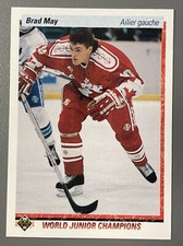 1990-91 Upper Deck French #455 Brad May Rookie RC Team Canada 1990 🏒