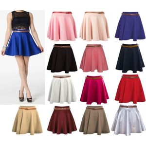 Womens Girls Skirts Ladies's Belted 