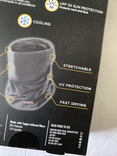 Copper Fit Guardwell Face Protector Mask Adult Charcoal Gray/Black UV30 NEW NIB - Picture 10 of 16