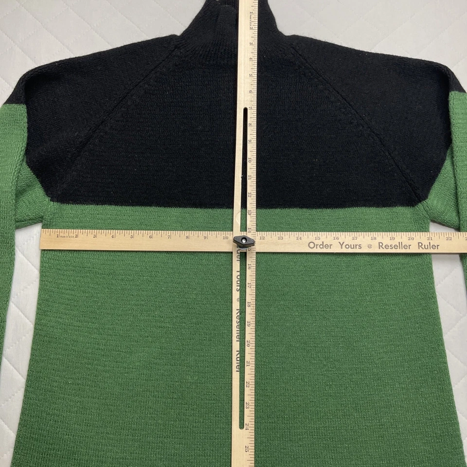 Suéter Vintage Boston Traders Talla Grande Lana Cuello Alto Negro Verde Foto 4 de 4