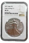 2021 American Silver Eagle Dollar - Eagle Landing T-2 (MS 70)