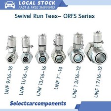 6x Tee Connector Hydraulic Swivel Run Tees Hydrulic ORFS Tester Tee Coupling Set