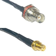 RFC195 BNC FEMALE BIG BULKHEAD to RP-SMA FEMALE Coax RF Cable USA-Ship Lot