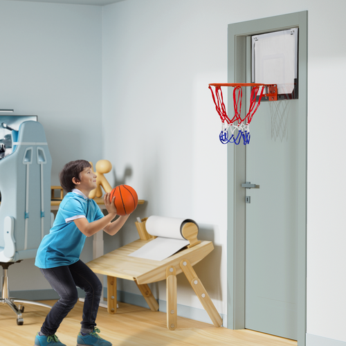 Mini Wall Mounted Basketball Hoop Over the Door Hanging Polyethylene BackBoard - Picture 4 of 10