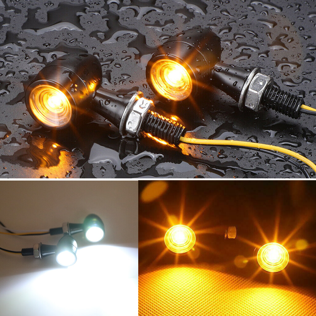 Motorcycle Handlebar LED Mini Turn Signal Indicator Light For Harley Sportster E - Foto 7