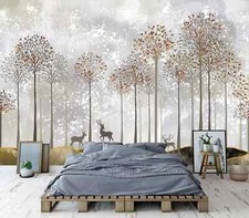Modern Art Jungle Forest Gift Wallpaper Mural Removeable Washable Peel Stick