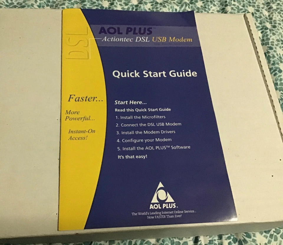 AOL Plus ACTIONTEC High Speed DSL USB Modem +700 Hours Free AOL+Installation CD  - Image 3 of 3