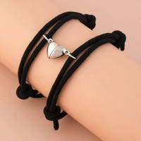 Schwarze MagnetarmbäNder Mit Herz – Ideales Set FüR Paare Oder Beste Freunde