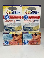 2 Pack Sun Smart 10 Pc Sun-Activated Color Change Reminder UV Wristbands