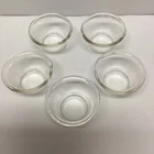 Vintage Set of Five PYREX Clear Glass Custard Dessert Ramekin Cups or Bowls~414