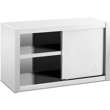 Pensile In Acciaio Inox Con Ante Scorrevoli Da Cucina 100x45 Cm Armadietto Inox