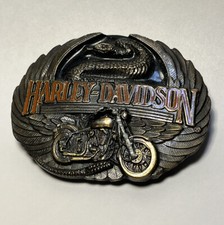 VINTAGE HARLEY DAVIDSON HARMONY DESIGN M-88 ASHLAND OR USA BELT BUCKLE 1991 EUC