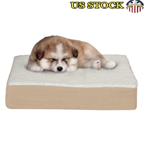 Orthopedic Memory Foam Pet Bed Waterproof Plush Dog Cat Bed Non-Slip Cover New