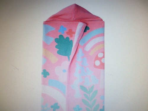 pottery barn kids PREPPY GARDEN hooded NURSERY WRAP beach/bath towel nwt CUTE - 第 7/8 張圖片
