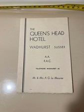 Vintage Hotel Pamphlet - The Queen's Head Hotel, Wadhurst, Sussex (Circa 1937)