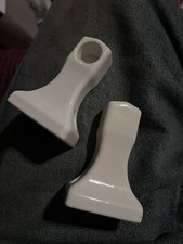 2 Pair Of Vintage Porcelain Towel Rod Holders / Toilet Paper Holders