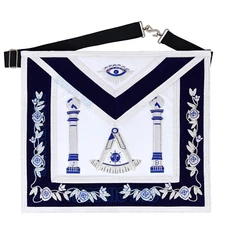 MASONIC PAST MASTER MASON 100% LAMBSKIN APRON HANDMADE BULLION EMBROIDERED APRON