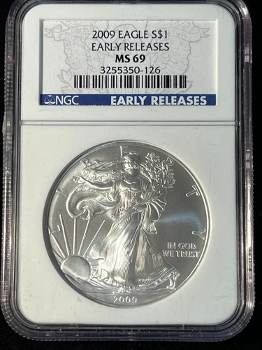 2009 SILVER EAGLE EARLY RELEASE NGC MS 69  126