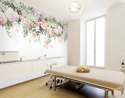 3D Pink Flowers 30991NA Business Wallpaper Wall Mural Self-adhesive Commerce Fay