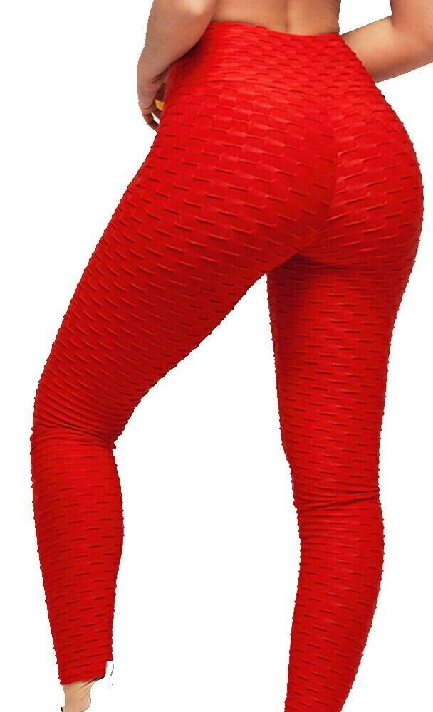 Red Women's Yoga Pants Scrunch Butt Lift Leggings (Bright Red)