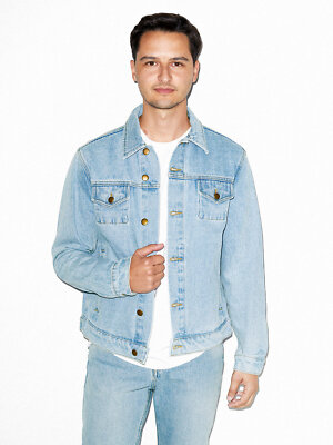 New American Apparel Denim Jean Jacket XS Light Wash overshirt