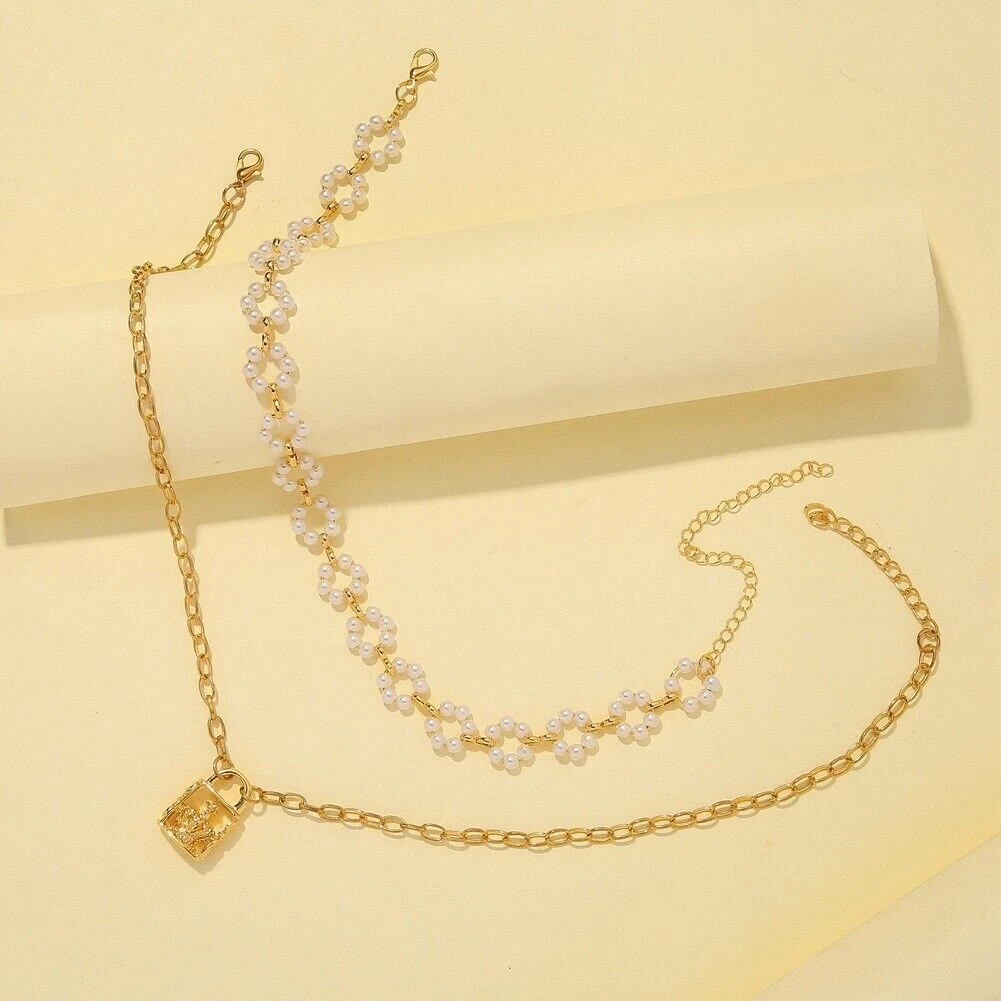 Initial cheap padlock necklace