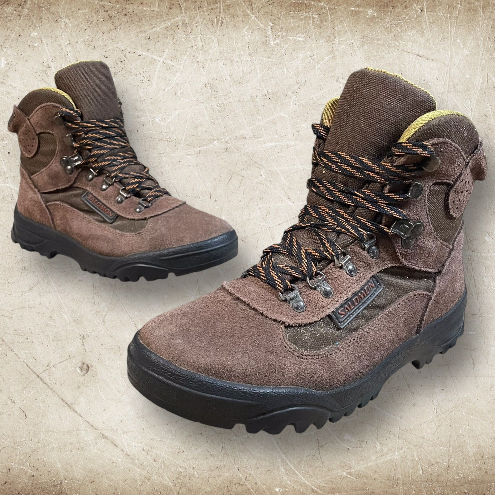 Stivali da trekking vintage anni 90 Salomon Contra Grip Goretex Mid Top taglia 6 outdoor