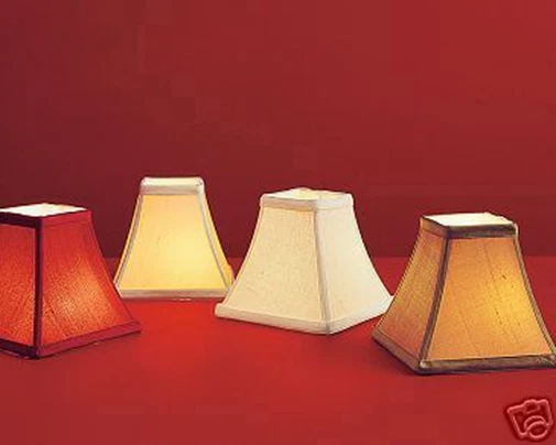 Juego de 5 pantallas de lámpara de araña de seda Pottery Barn rojo profundo raro Foto 4 de 4