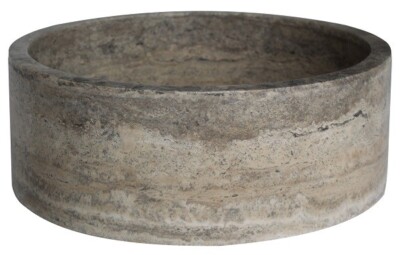 Cylindrical Natural Stone Vessel Sink in Antico Travertine