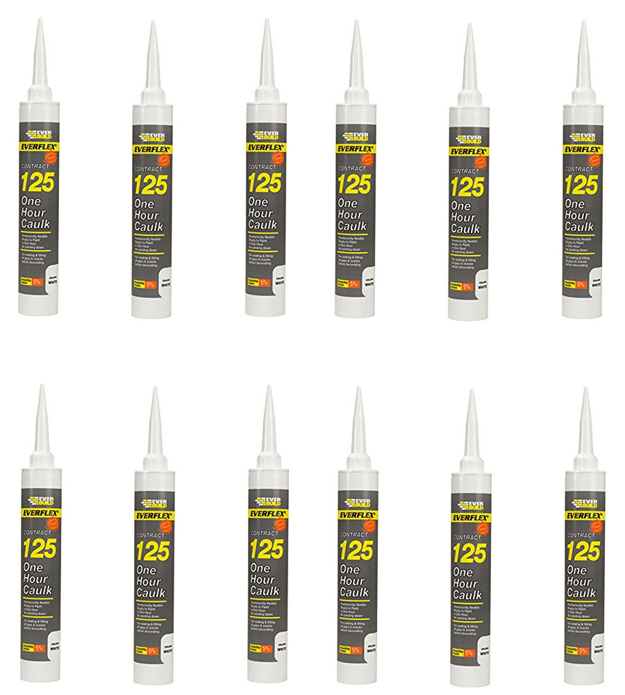 Everbuild Everflex 125 One Hour Caulk Sealant & Filler White 310ml x 12 - Image 16