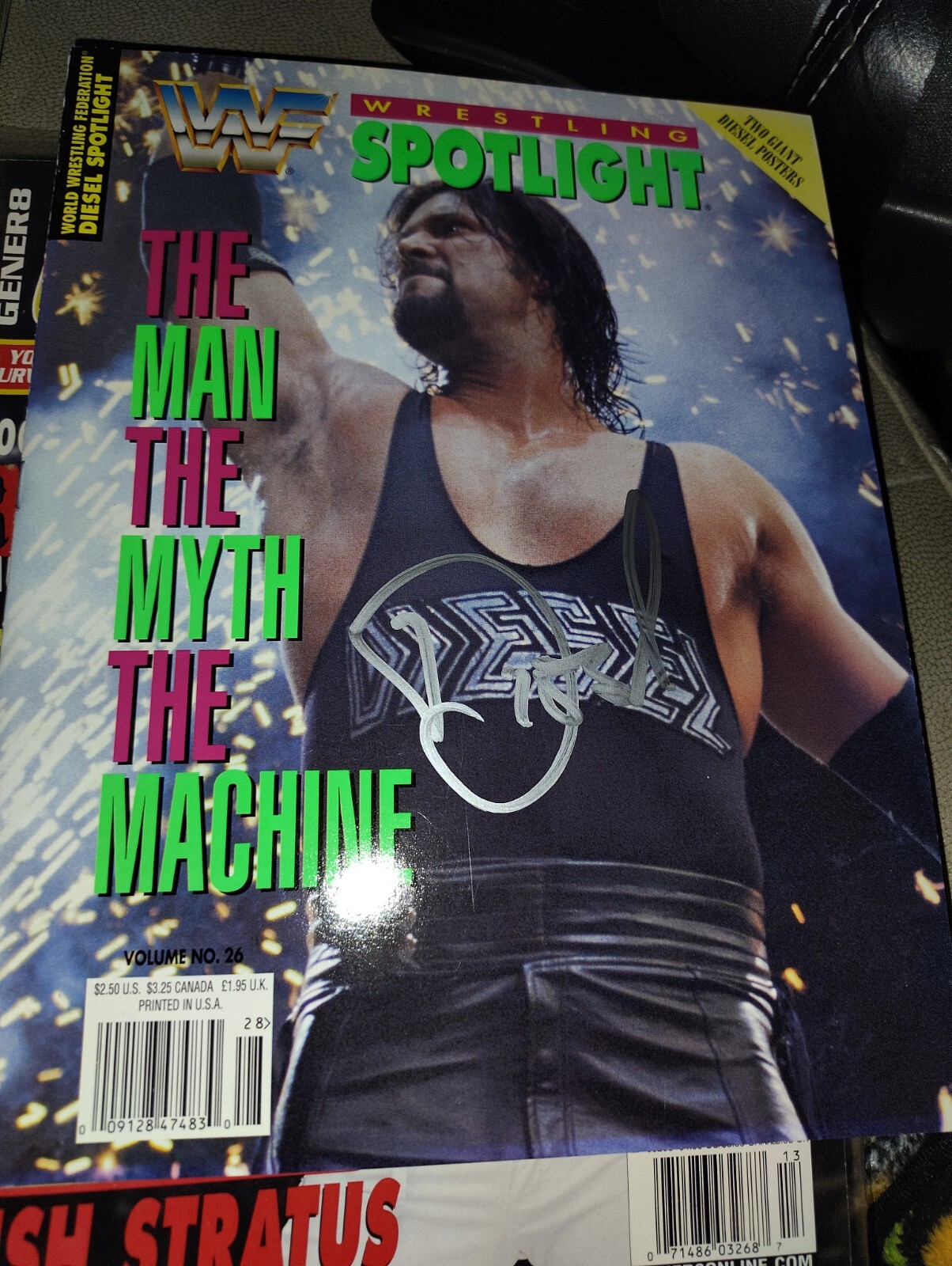 Kevin Nash Diesel Signed WWF Spotlight Magazine Near Mint With Poster