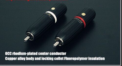 4x GF Occ copper Rhodium Plated RCA Connector Plug Phono Plugs 10mm cable - 第 1/1 張圖片