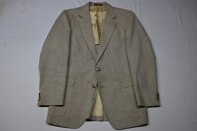 Vtg Andhurst 40R Khaki Hopsack Gold Button USA Made Blazer Sport Coat Jacket