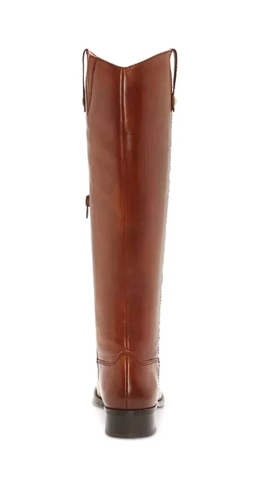 INC 女式米色 Fawne 圆头拉链皮靴鞋 7M 宽小腿 全新带盒 — 第 4/4 张图片