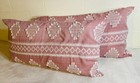 Shabby Chic Rose Gold/White Embroidery Aztec Tribal Cotton KING Shams Set of 2