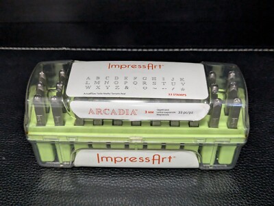 ImpressArt  ARCADIA 3mm Stamp Kit Alphabet Uppercase Set 33 pcs