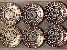 6pcs Royal Crown Derby Old Imari 1128 Large Dinner Plates 10.5" All 1st Quality