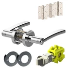 Jigtech Condor Door Handles Privacy Pack - Satin Chrome Finish JTB81220