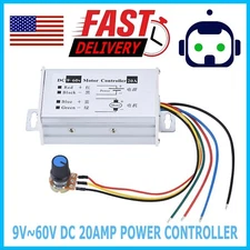 12V 24V Max 20A PWM DC Motor Stepless Variable Speed Control Controller Switch 