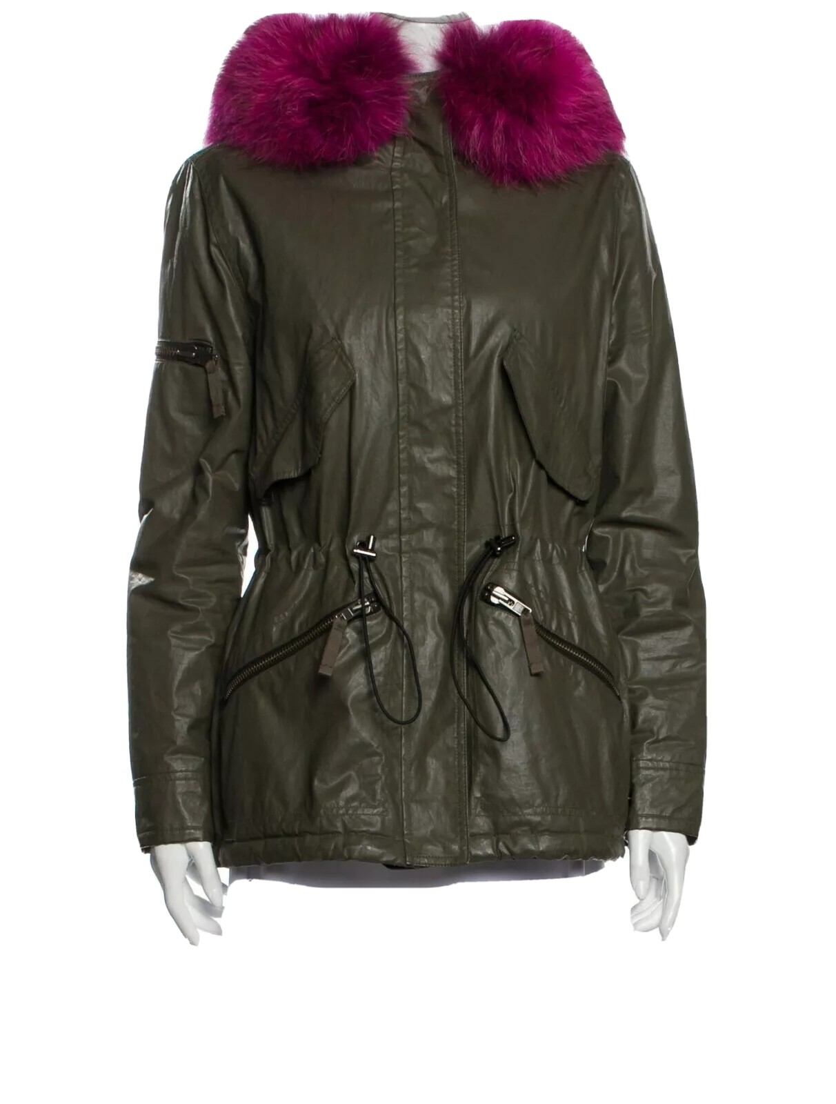 Pink Fur Trimmed Hood Parka size 