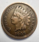 1908 Indian Head Small Cent Bronze Philadelphia Mint Coin Circulated Business BN