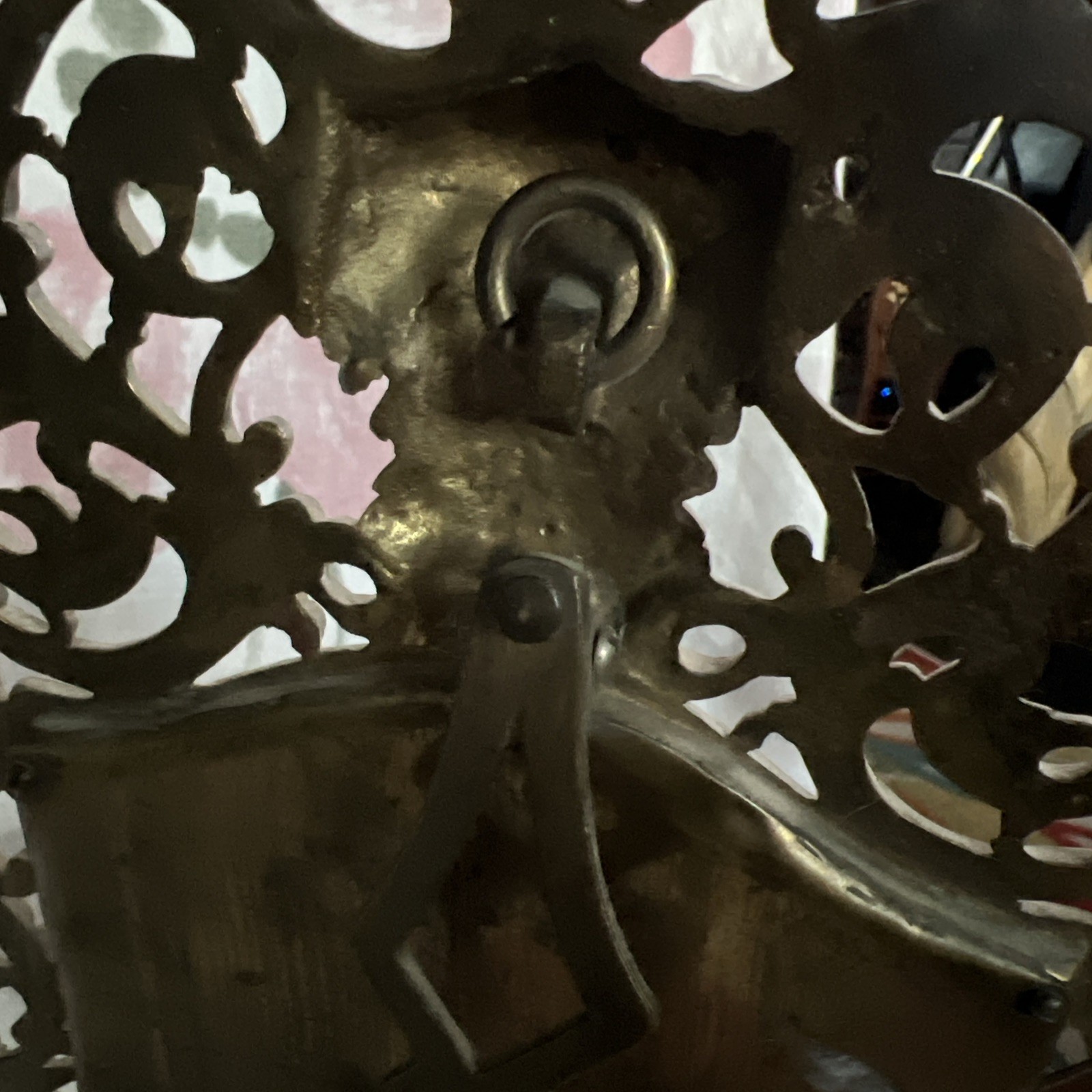 Antique Brass Frame Bacchus Beveled Tabletop Vanity Mirror Bradley & Hubbard