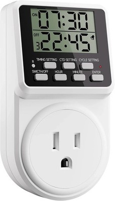 Digital Programmable Timer Plug 120V 15A Indoor Power Cycle Countdown