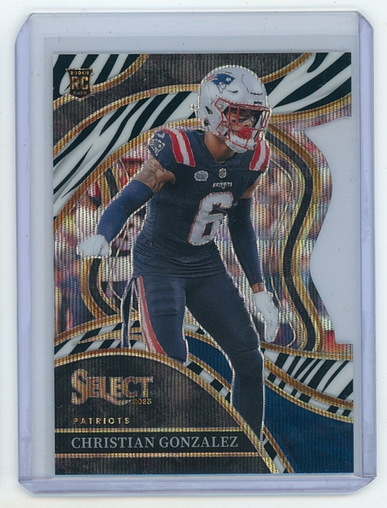 2023 Select Christian Gonzalez Rookie Club Die Cut Zebra Prizm SP