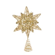 Gold Star Glitter Tree Topper - 18cm - Christmas - Floralsilk