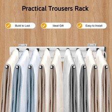 Pull Out Trouser Rack Closet Pants Hanger 9 Arms Slide Out Pants Storage Holder