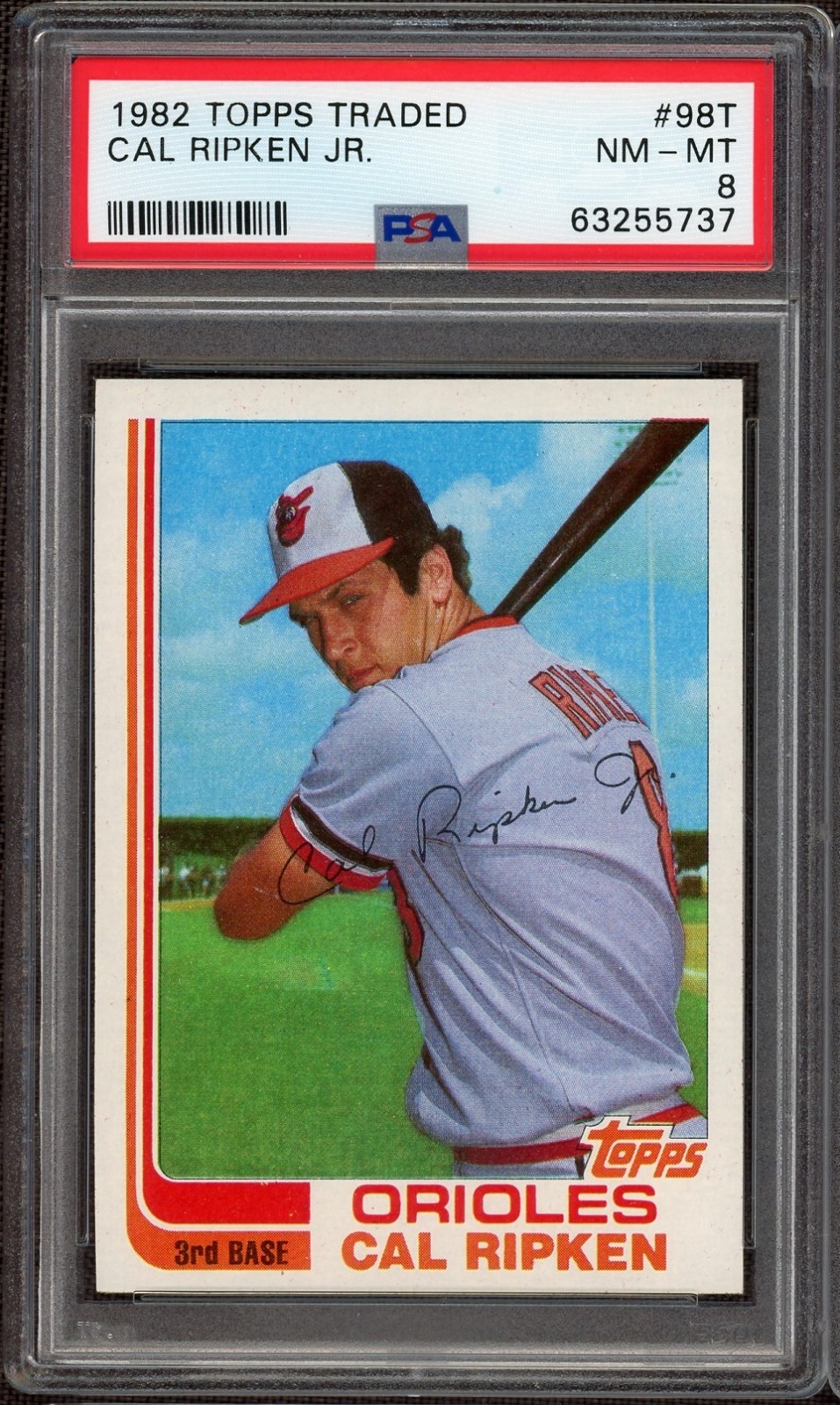 Cal Ripken Jr. 1982 Topps Traded #98T RC Rookie PSA 8 NM-MINT Orioles HOF
