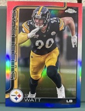 2025 Topps Chrome T.J. Watt Pittsburgh Steelers Red White Blue Football #258