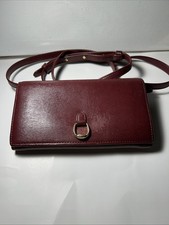 Ralph Lauren Women's Bennington Crossbody Leather Wallet Red