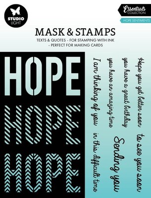 Studio Light Essentials Stencils & Stamps-Nr. 05, Hope Sentiments